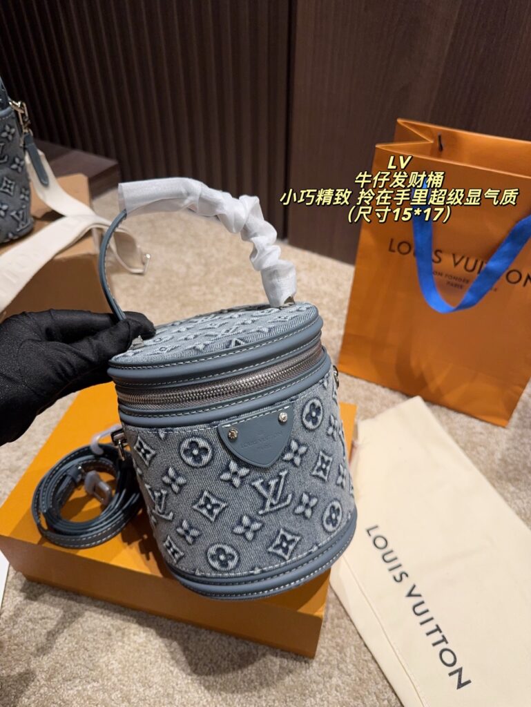 Louis Vuitton Hold Blue Denim Bag 15 x 17 cm editorial product context 3