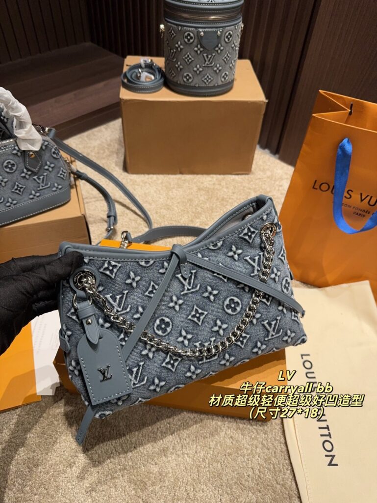 Louis Vuitton Carryall Bb Lv24 Blue Denim Bag 27 x 18 cm editorial product context 2