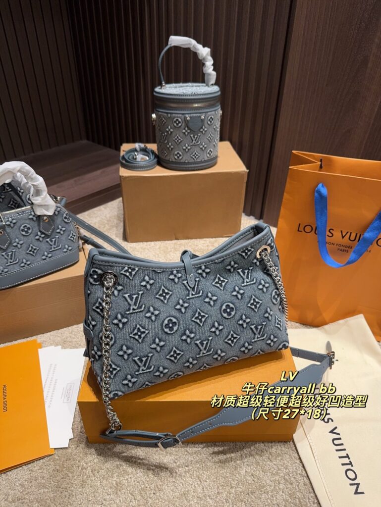 Louis Vuitton Carryall Bb Lv24 Blue Denim Bag 27 x 18 cm editorial product context 3