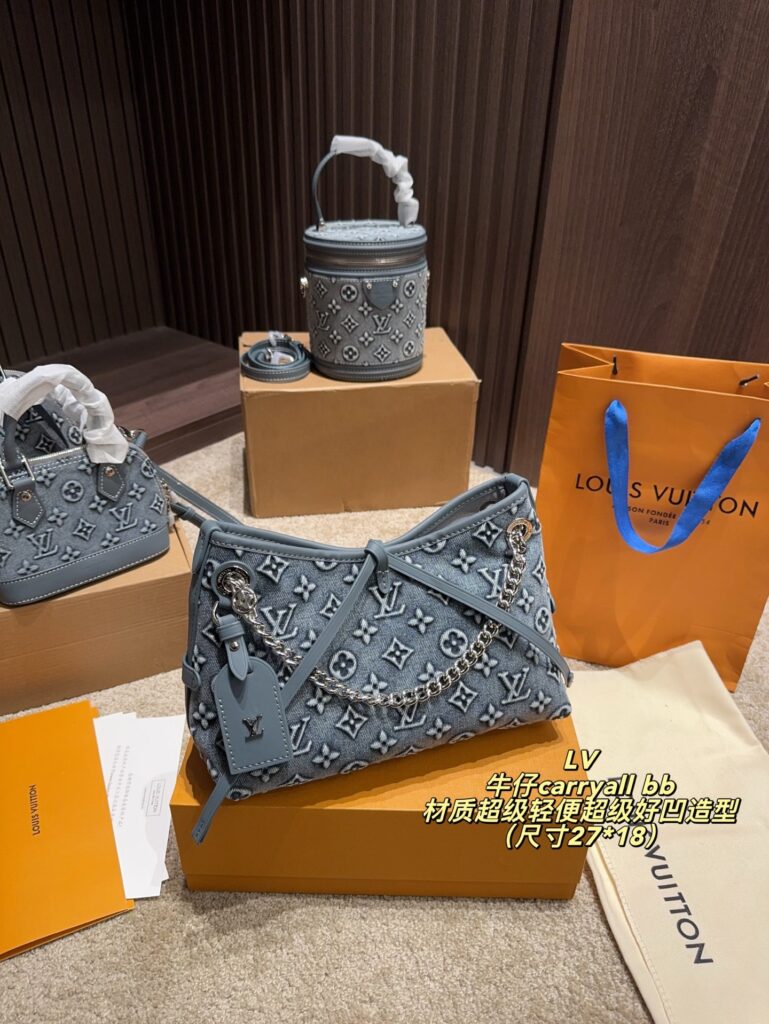 Louis Vuitton Carryall Bb Lv24 Blue Denim Bag 27 x 18 cm editorial product context 1