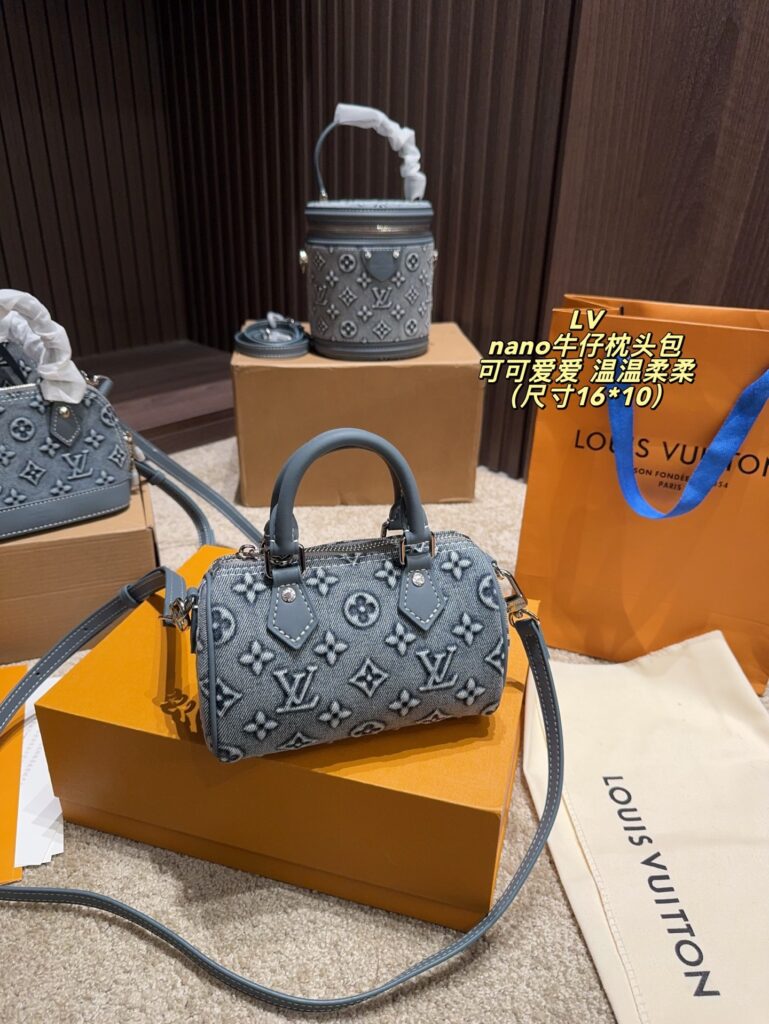 Louis Vuitton Nano Mini Mini Blue Denim Bag 16 x 10 cm editorial product context 1
