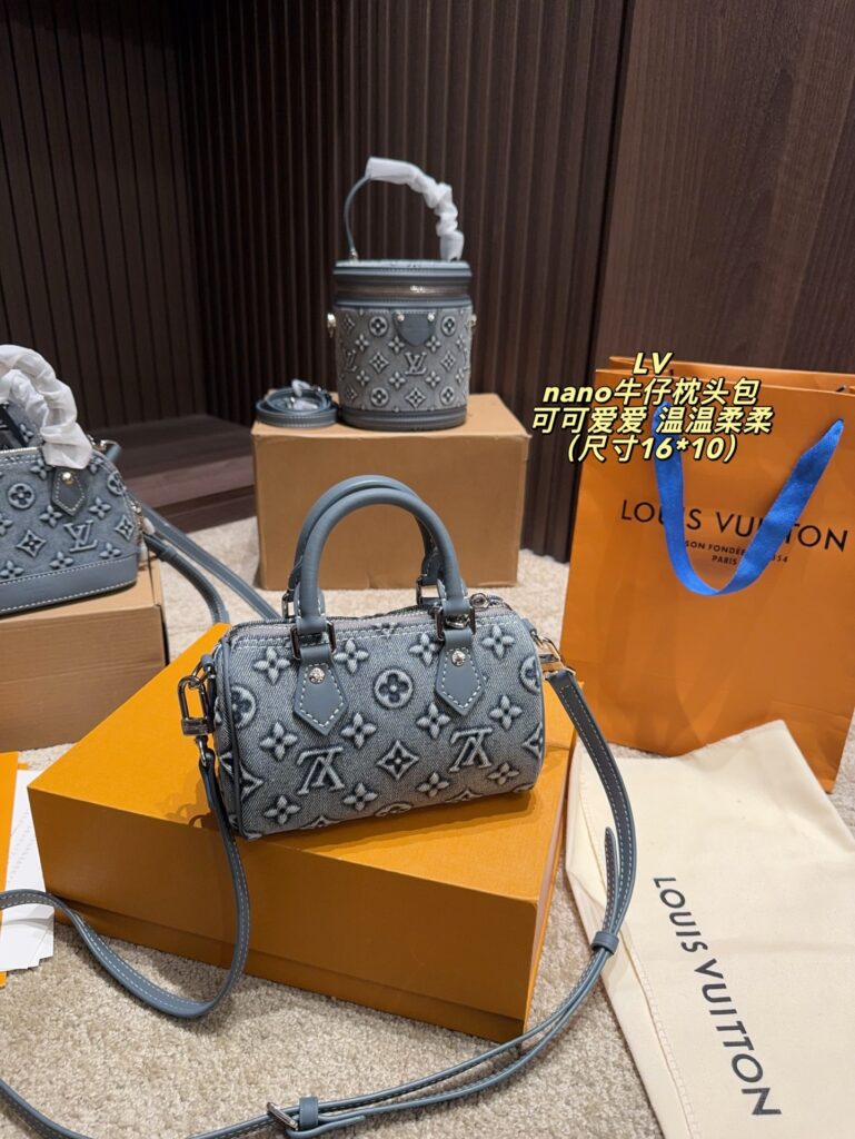 Louis Vuitton Nano Mini Mini Blue Denim Bag 16 x 10 cm editorial product context 3