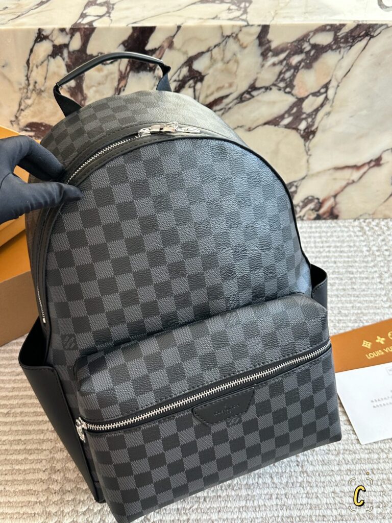 Louis Vuitton Logo Black Backpack 36 x 28 cm editorial product context 1