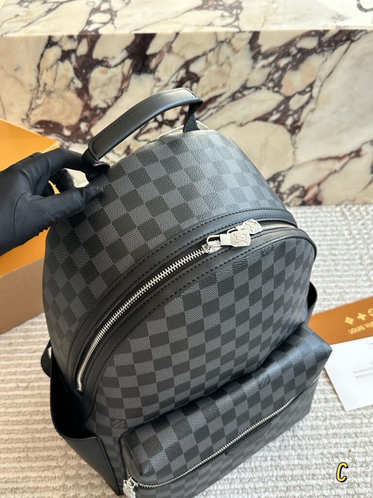 Louis Vuitton Logo Black Backpack 36 x 28 cm editorial product context 3