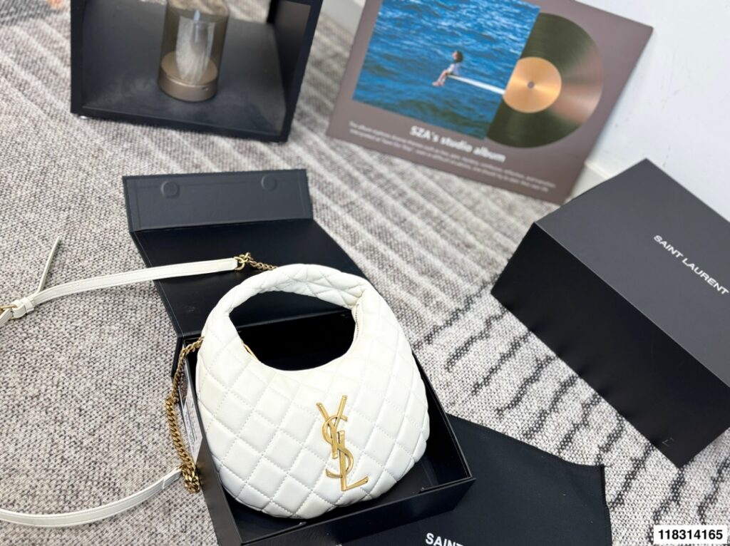 Saint Laurent Baby Icare Black Leather Handbag editorial product context 1