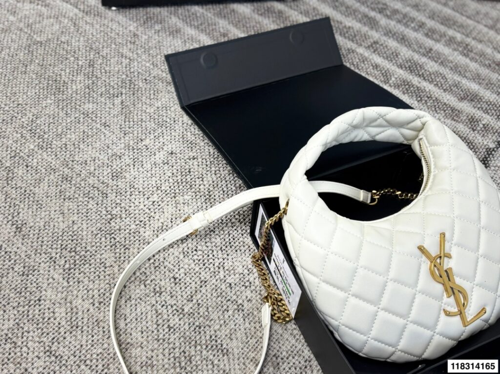 Saint Laurent Baby Icare Black Leather Handbag editorial product context 3