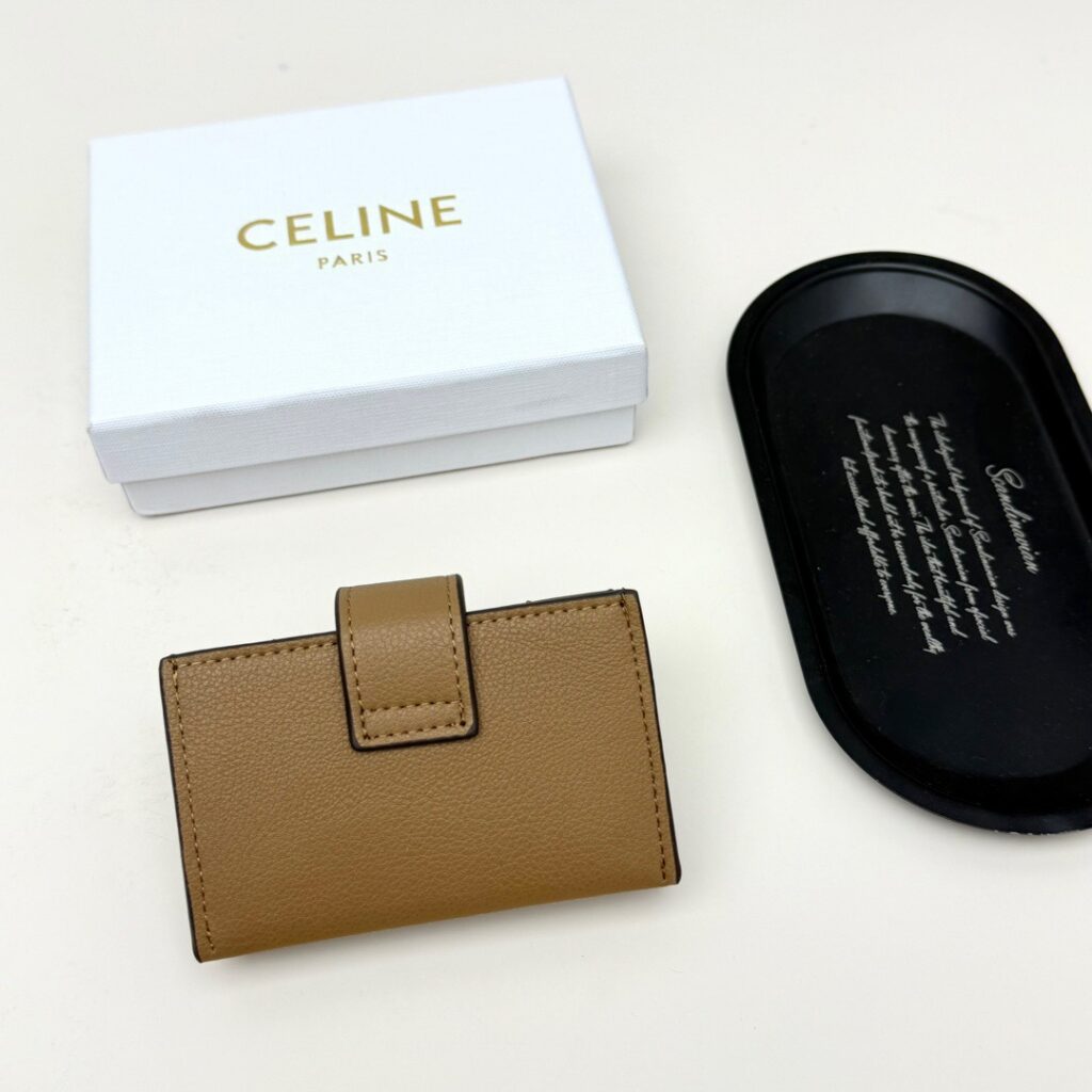 Celine 10 Black Card Holder 5 x 6 cm editorial product context 3