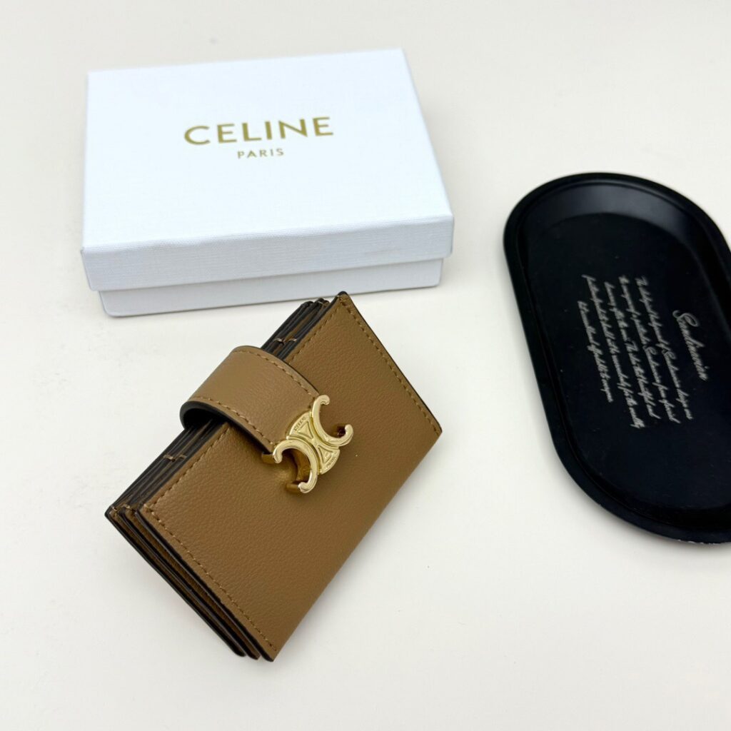 Celine 10 Black Card Holder 5 x 6 cm editorial product context 2