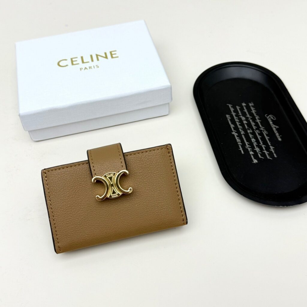 Celine 10 Black Card Holder 5 x 6 cm editorial product context 1