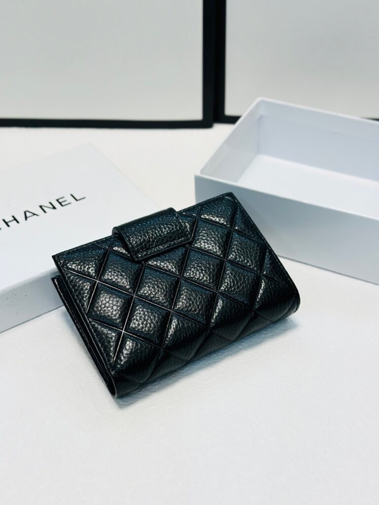 Designer Black Leather Wallet 12 x 10 cm editorial product context 3