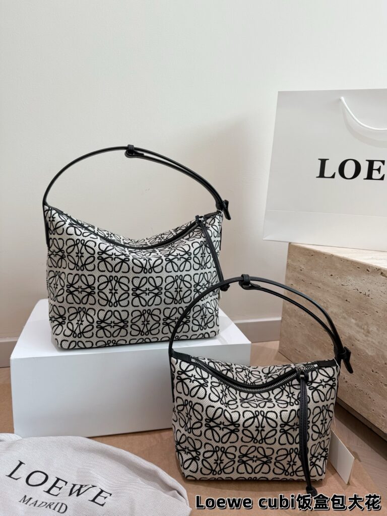 Loewe Cubi Canvas Shoulder Bag editorial product context 2