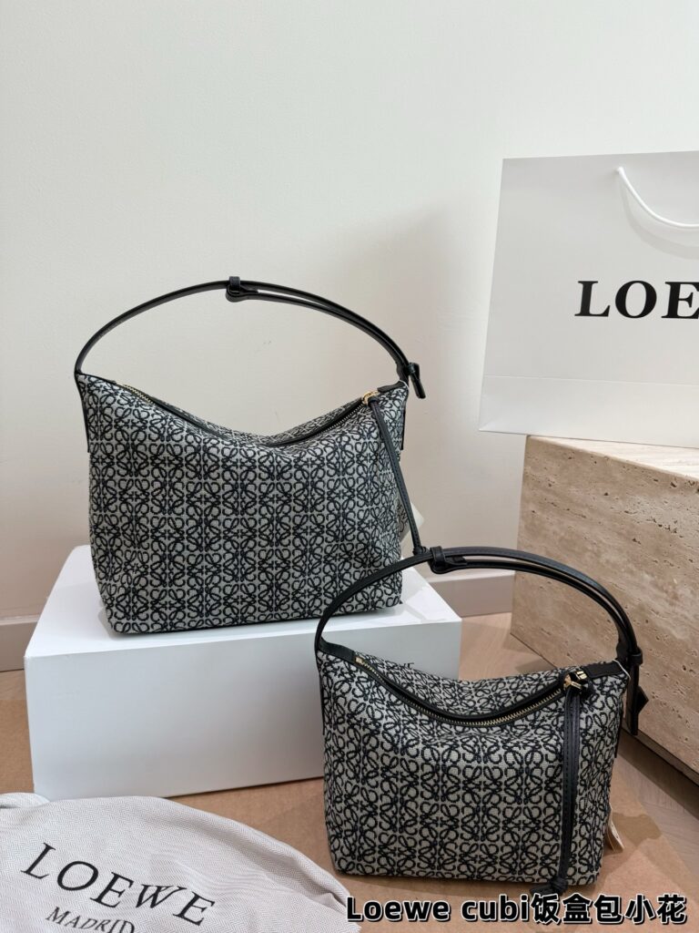 Loewe Cubi 26 Black Canvas Bag 22 x 15 cm editorial product context 1