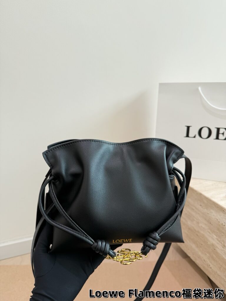 Loewe 24 Mini Black Leather Bag 38 x 30 cm editorial product context 2