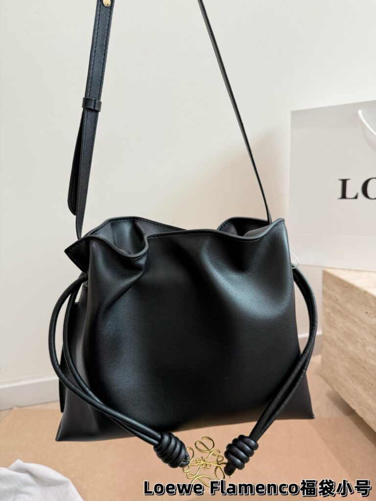 Loewe 24 Mini Black Leather Bag 38 x 30 cm editorial product context 3