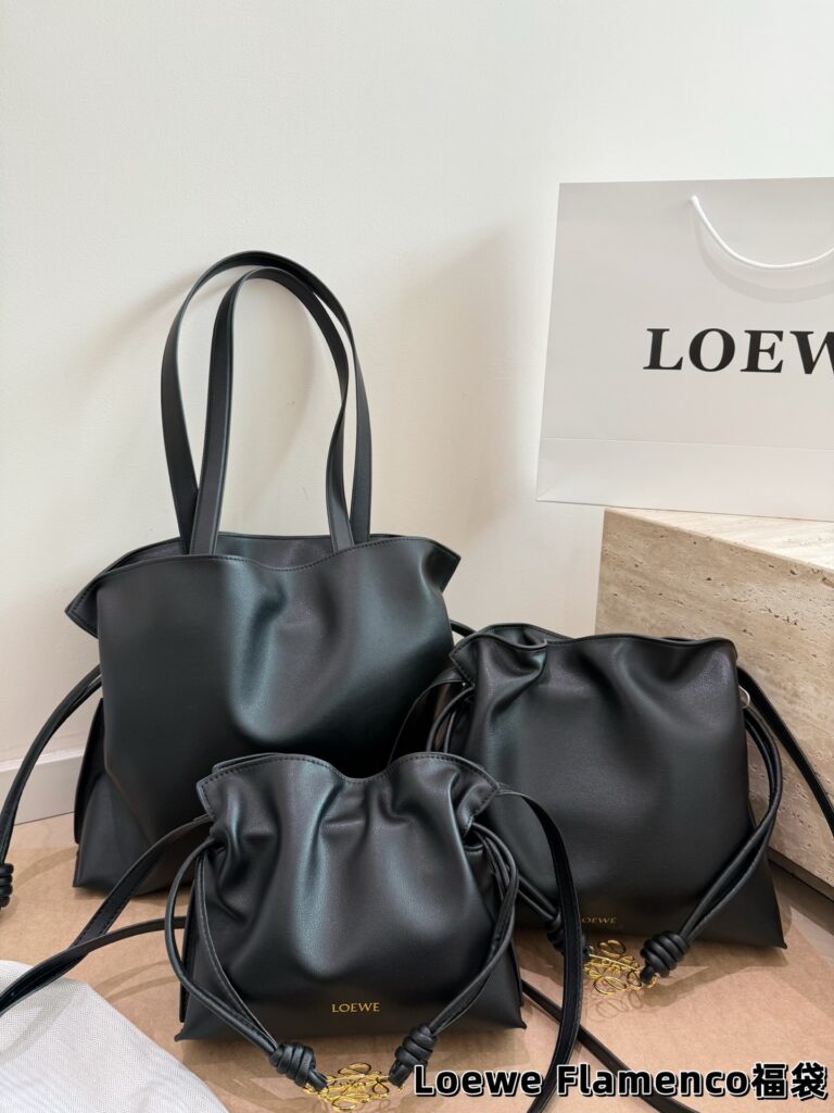 Loewe 24 Mini Black Leather Bag 38 x 30 cm editorial product context 1