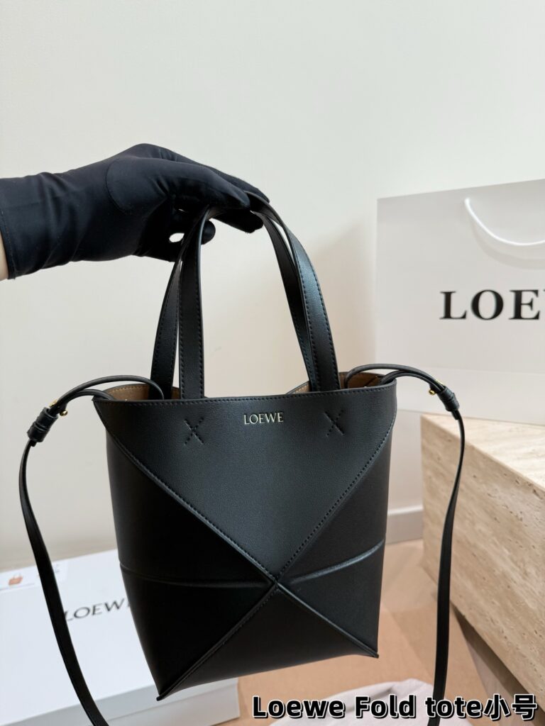 Loewe Fold Logo Small Tote Bag editorial product context 1