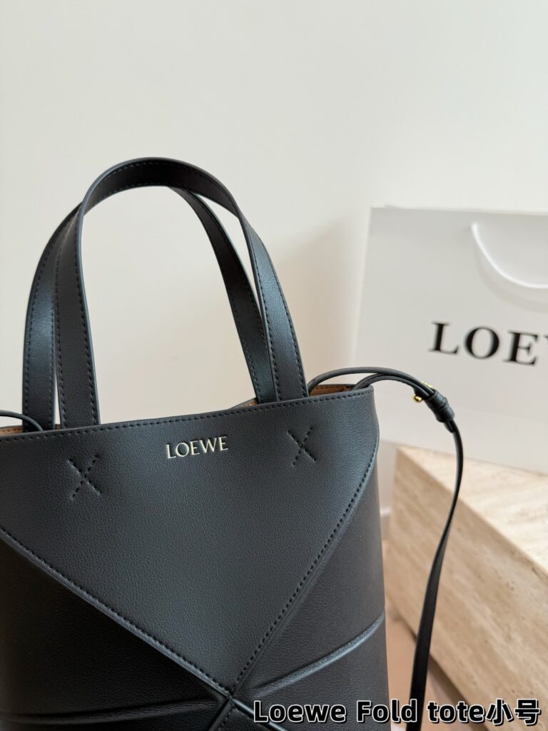 Loewe Fold Logo Small Tote Bag editorial product context 3