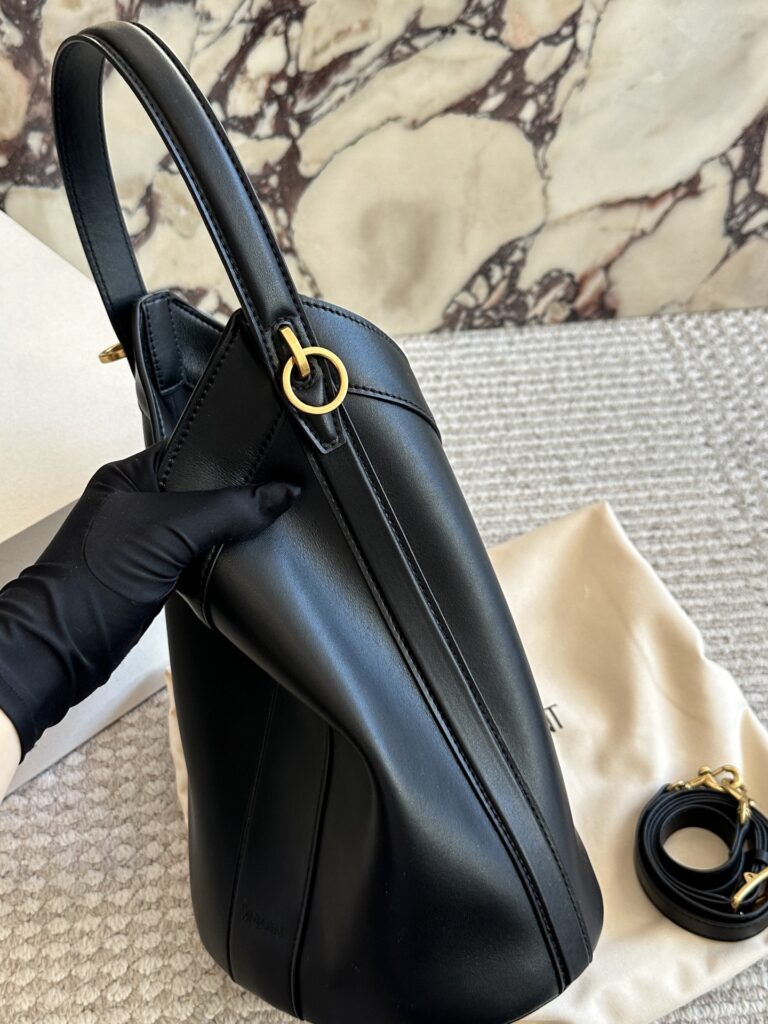Saint Laurent 23 Black Bucket Bag editorial product context 2