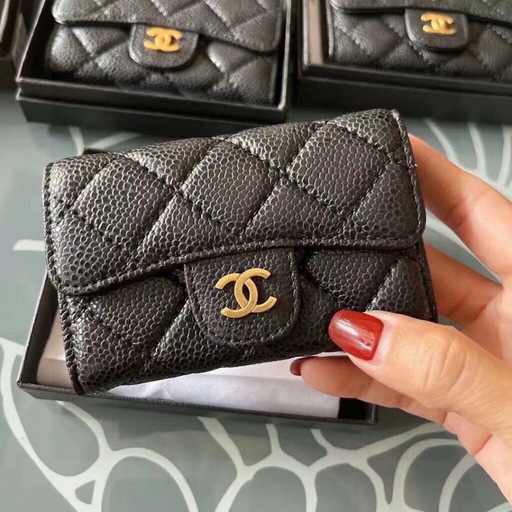 Chanel Black Leather Card Holder 11 x 9 cm editorial product context 1