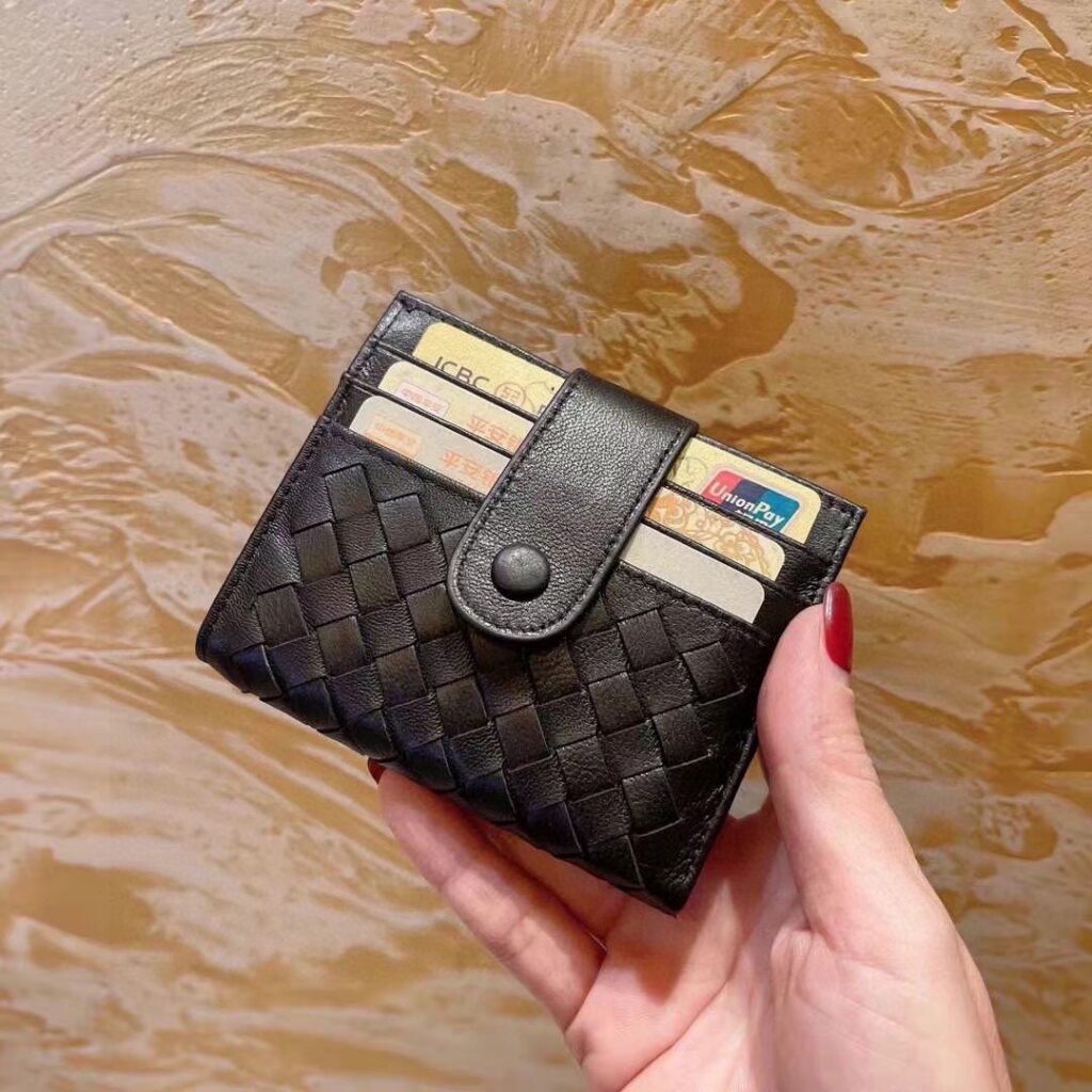 Bottega Veneta 12 Black Card Holder 10 x 9 cm editorial product context 2