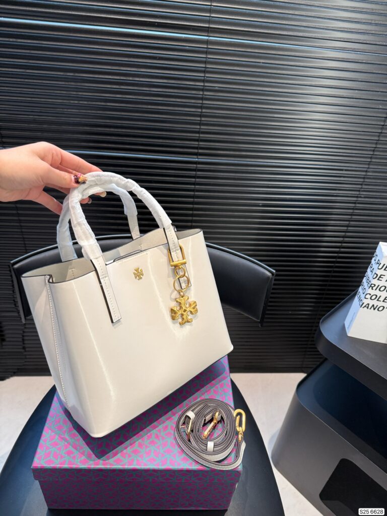 Designer Blake Tb Leather Tote Bag editorial product context 2