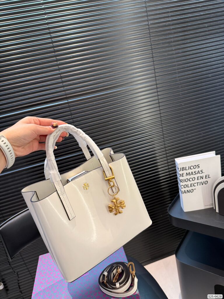 Designer Blake Tb Leather Tote Bag editorial product context 3