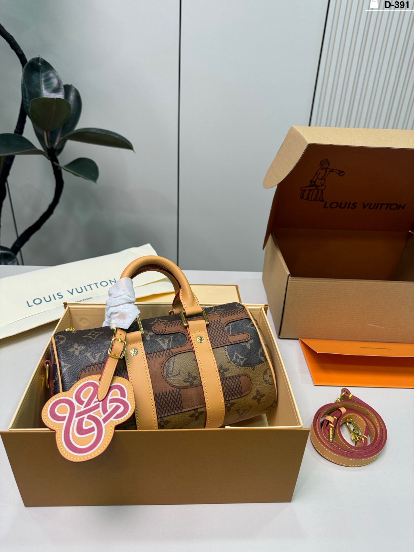 Louis Vuitton p150 391 25 14 LVxNigo Keepall Bags 25