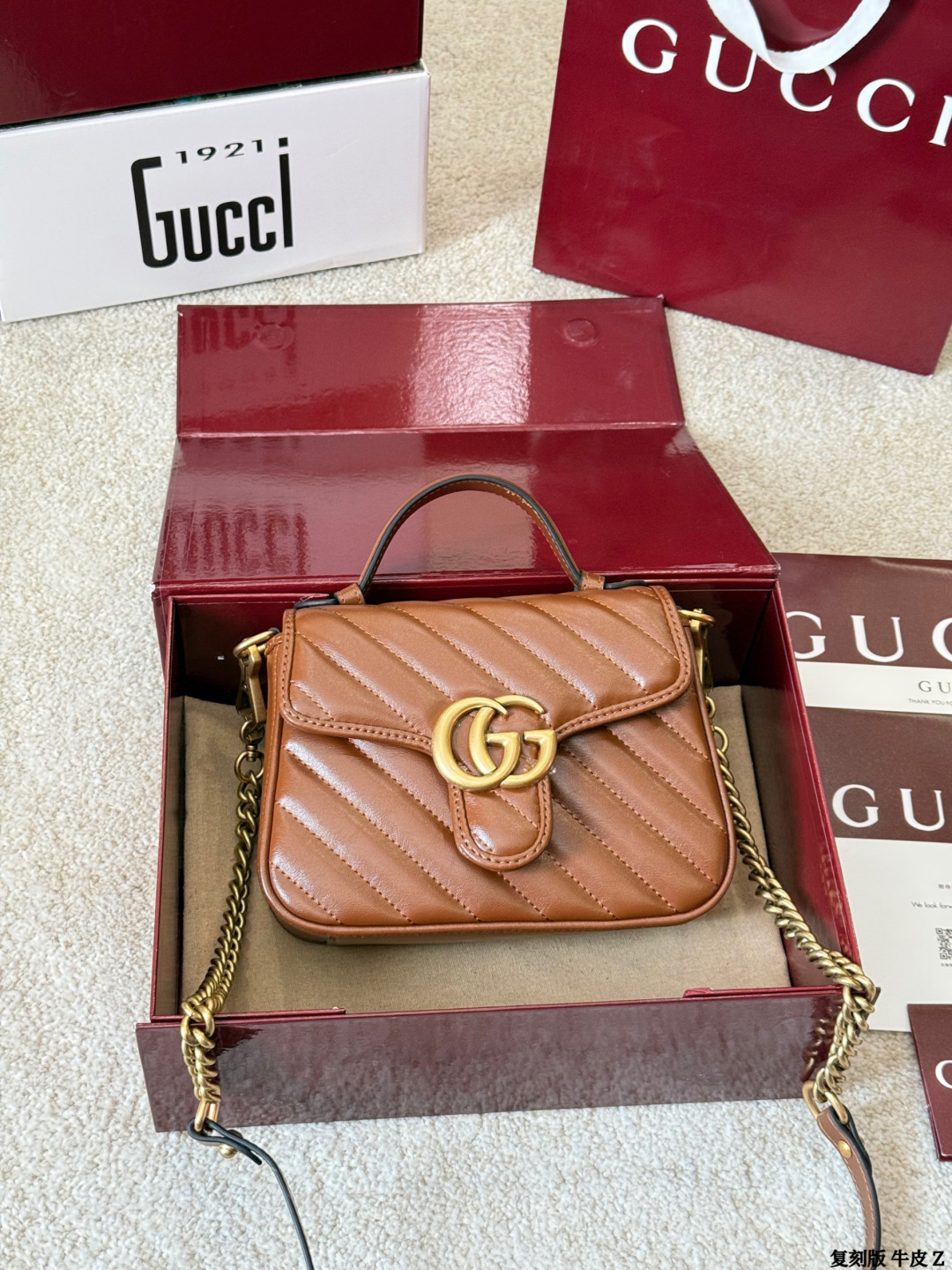 Gucci p165 GG Marmont GLogo OK Small Crossbody Bag