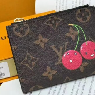 Louis Vuitton Monogram Cherry Brown Coated Clutch Canvas