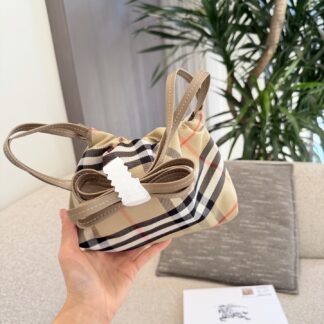Burberry Honey Check Canvas Mini Tote Bag