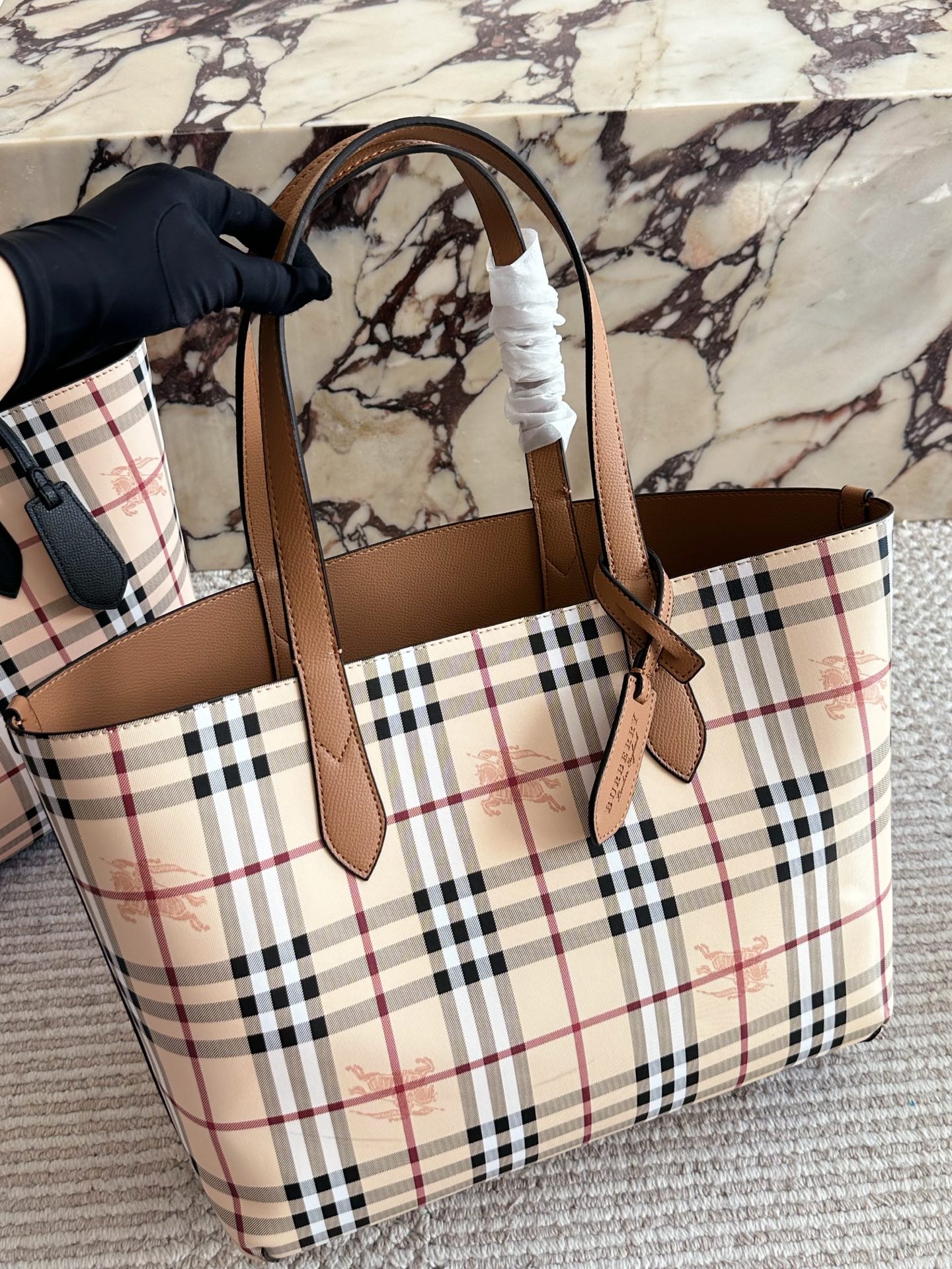 Burberry Haymarket Check Tote Bag