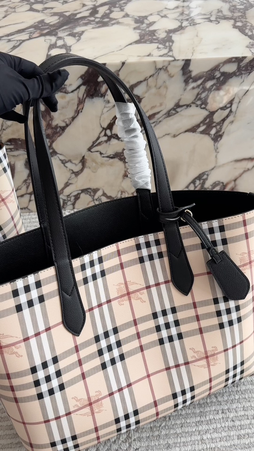 Burberry Check Cotton Tote Bag