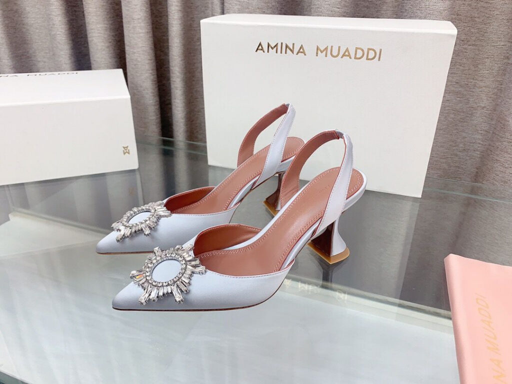 Rene Caovilla Amina Muaddi Sling Heels Pumps editorial product context 1