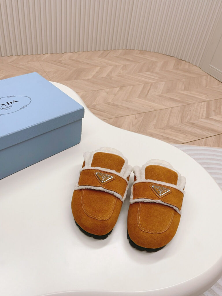 Prada Shearling Slippers Sandals editorial product context 1