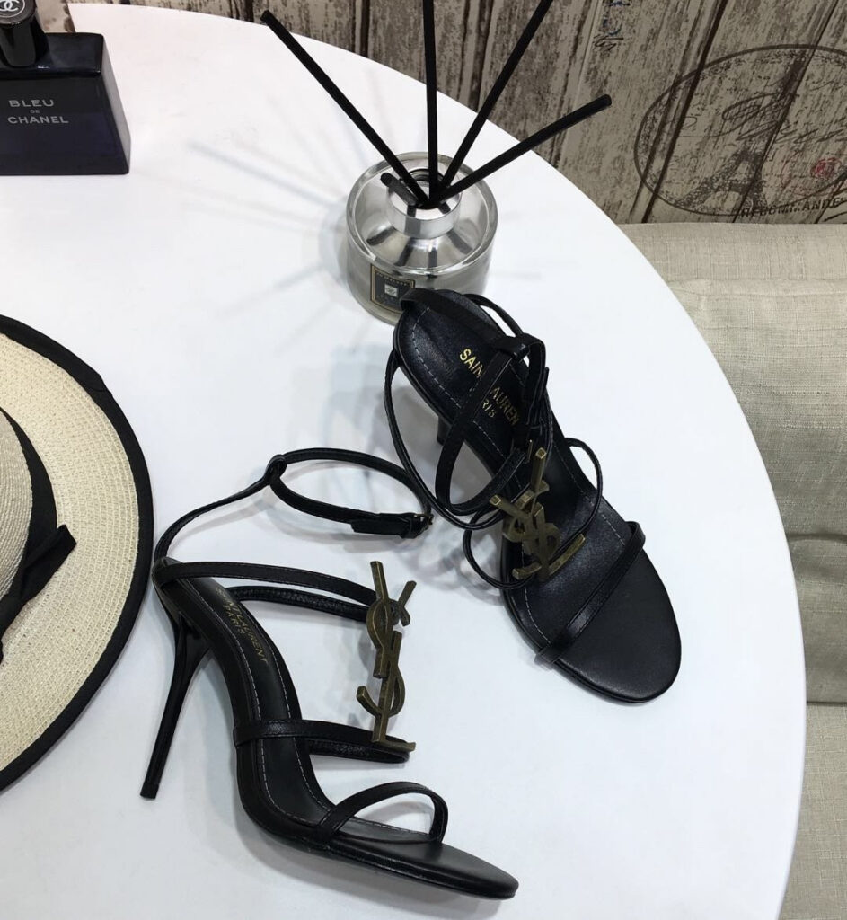 Saint Laurent Cassandra Platform Patent Leather Sandals editorial product context 1