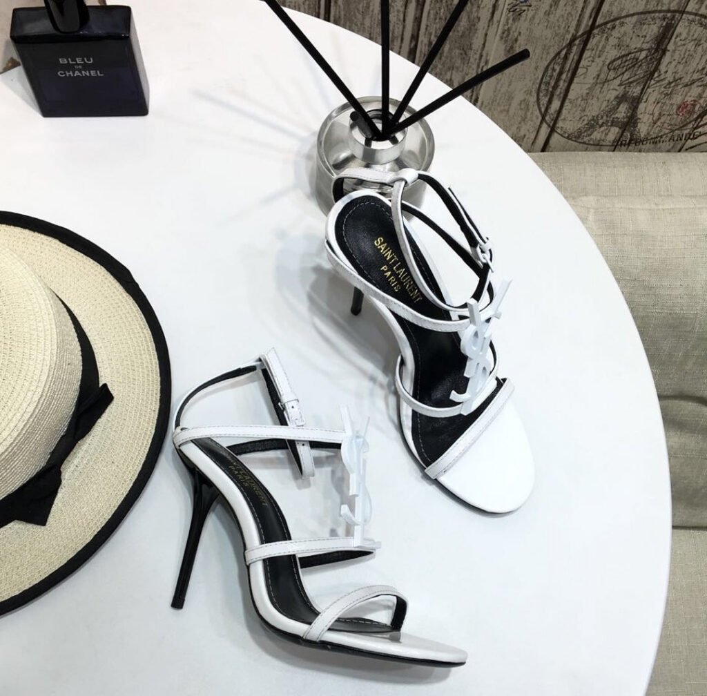 Saint Laurent Cassandra Platform Patent Leather Sandals editorial product context 1