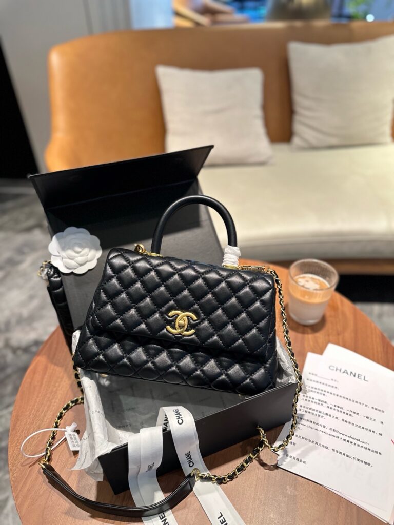 Chanel Gold Leather Handbag editorial product context 1