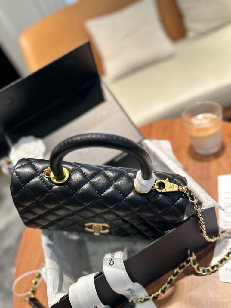 Chanel Gold Leather Handbag editorial product context 3