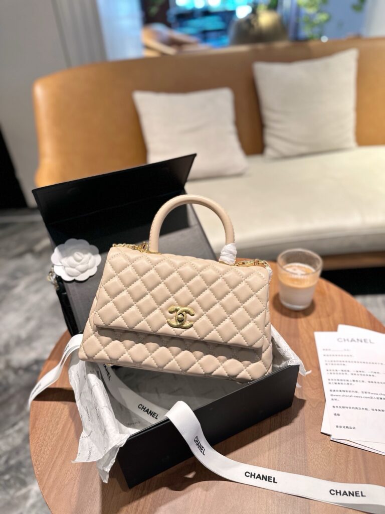Chanel Gold Leather Handbag editorial product context 1