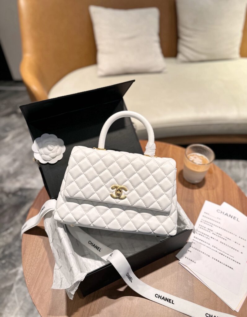 Chanel Gold Leather Handbag editorial product context 2