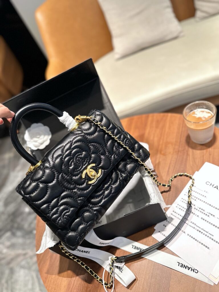 Chanel Gold Leather Handbag editorial product context 2