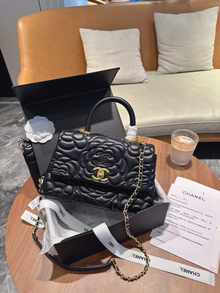 Chanel Gold Leather Handbag editorial product context 1