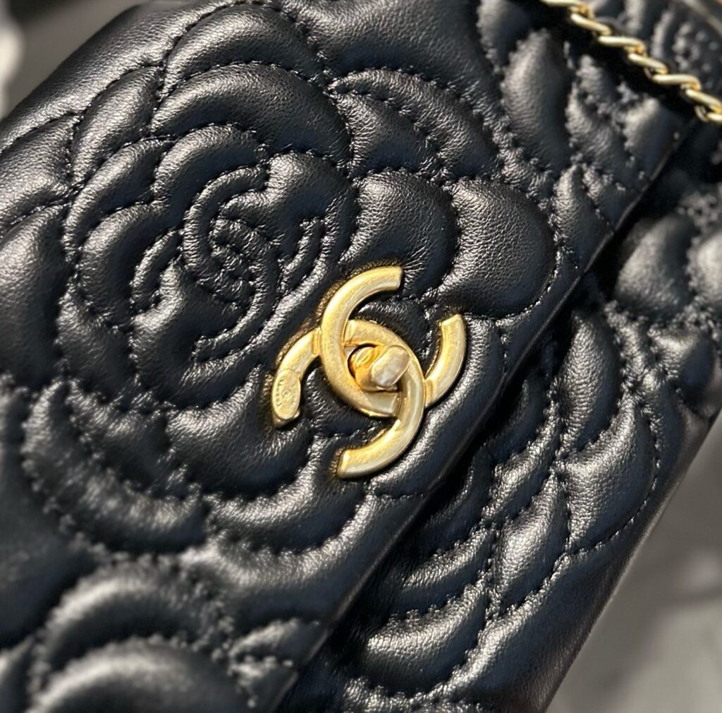 Chanel Gold Leather Handbag editorial product context 3