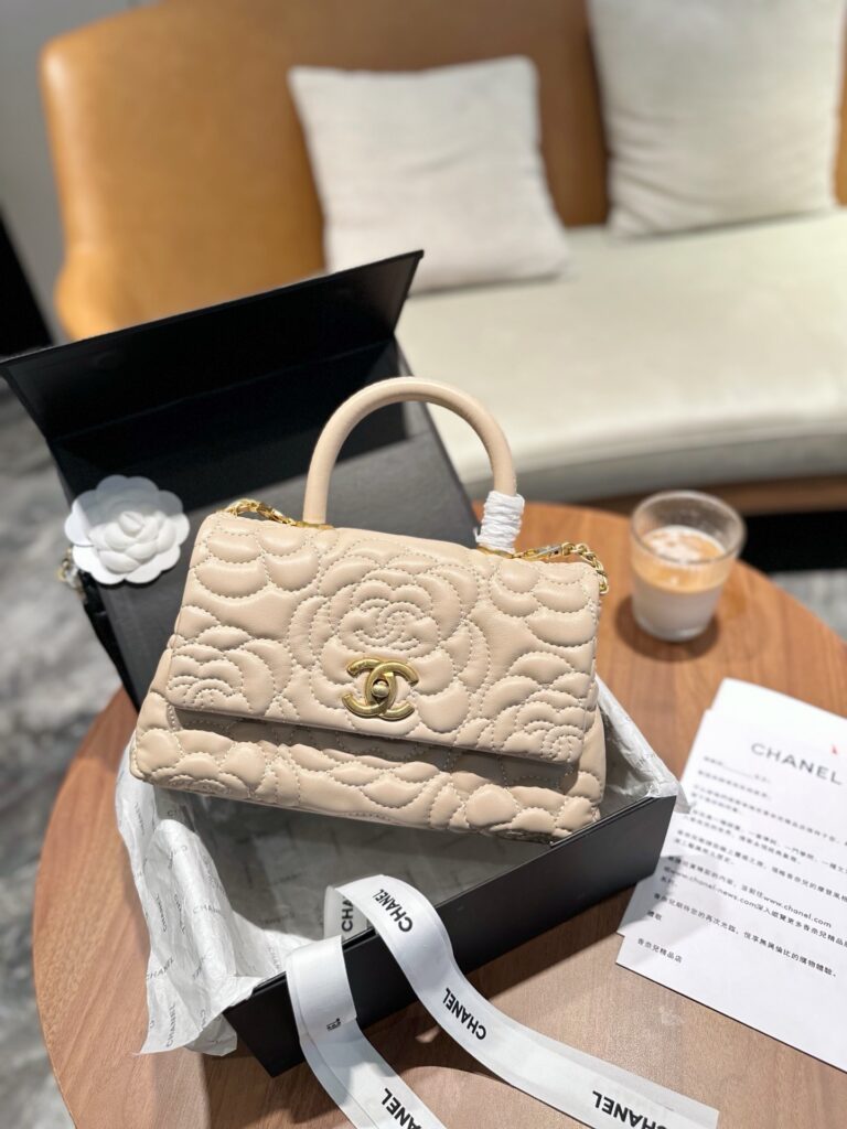 Chanel Gold Leather Handbag editorial product context 3
