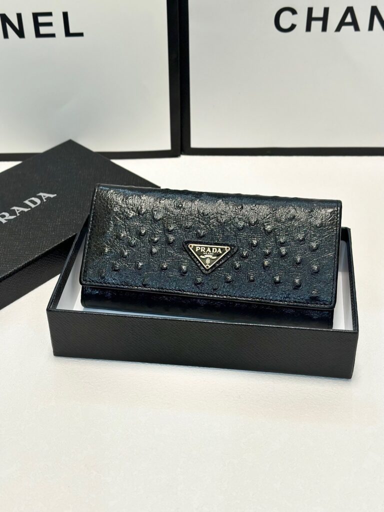 Prada Black Wallet editorial product context 1