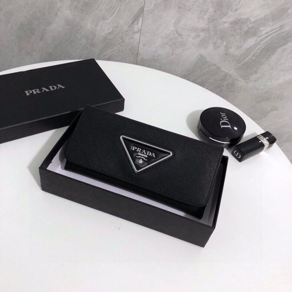 Prada Black Wallet editorial product context 1