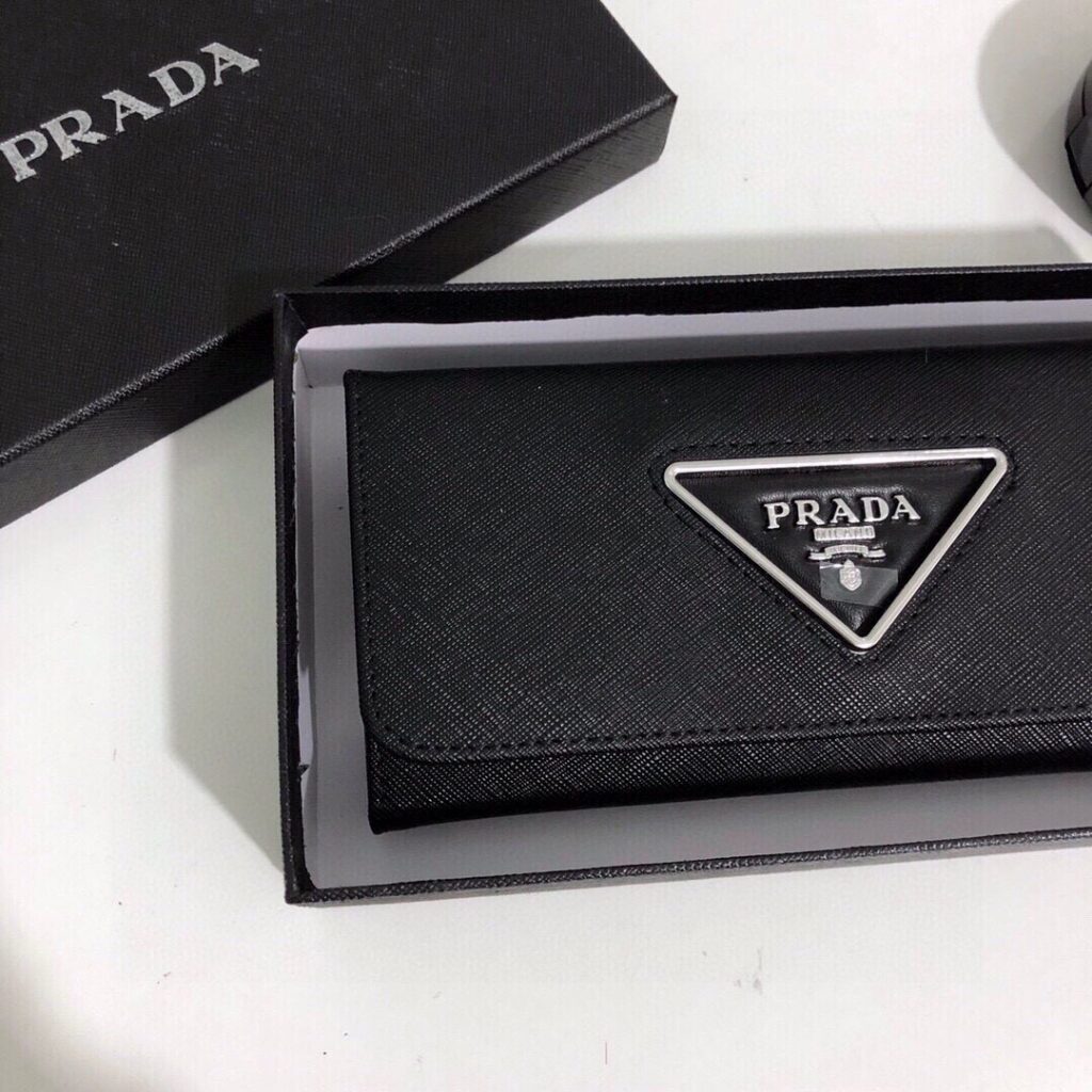 Prada Black Wallet editorial product context 3