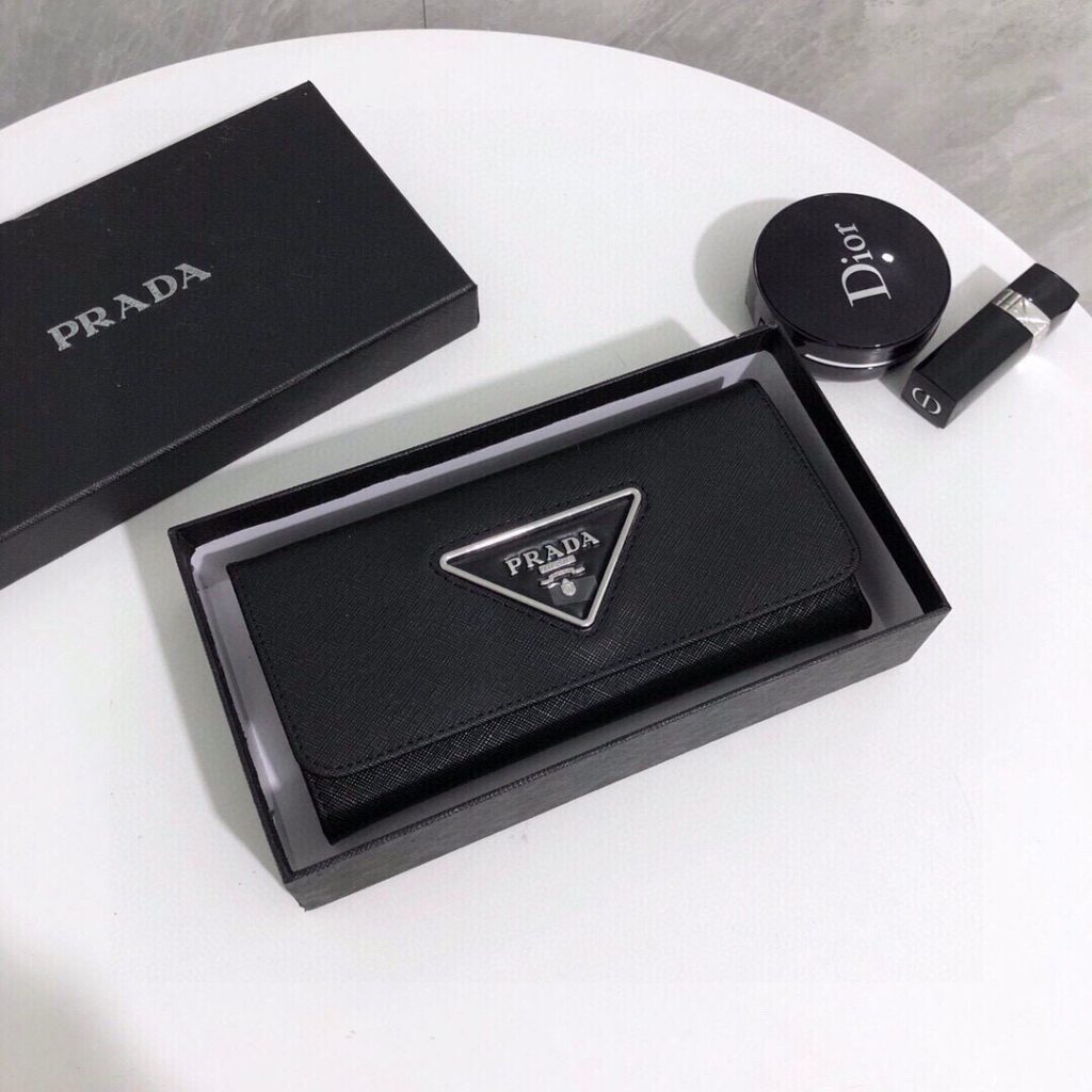 Prada Black Wallet editorial product context 2