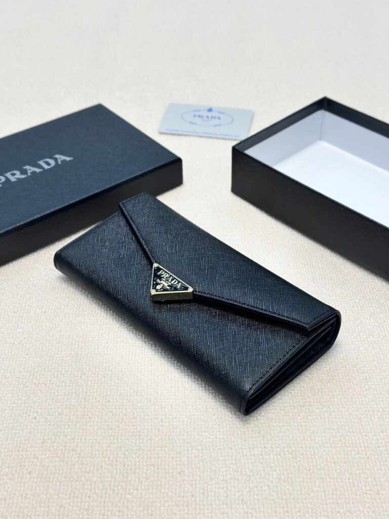 Prada Black Wallet editorial product context 2