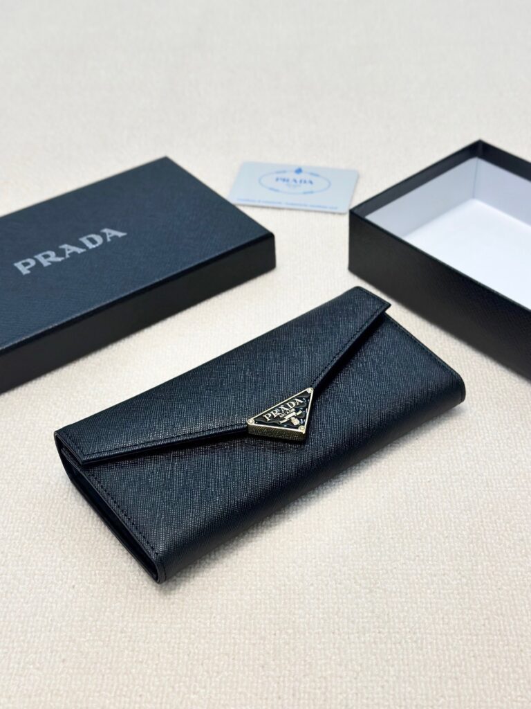 Prada Black Wallet editorial product context 1